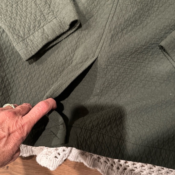 Madewell diamond jacquard shaw blazer olive green women's size small 100%Cotton - Picture 8 of 12